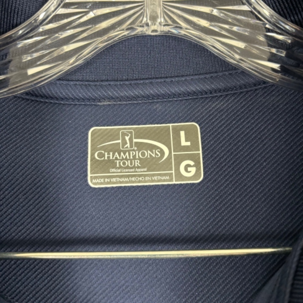 Champions Tour Men's Size L Dark Blue Polo Golf Shirt Classic Style - Picture 2 of 10